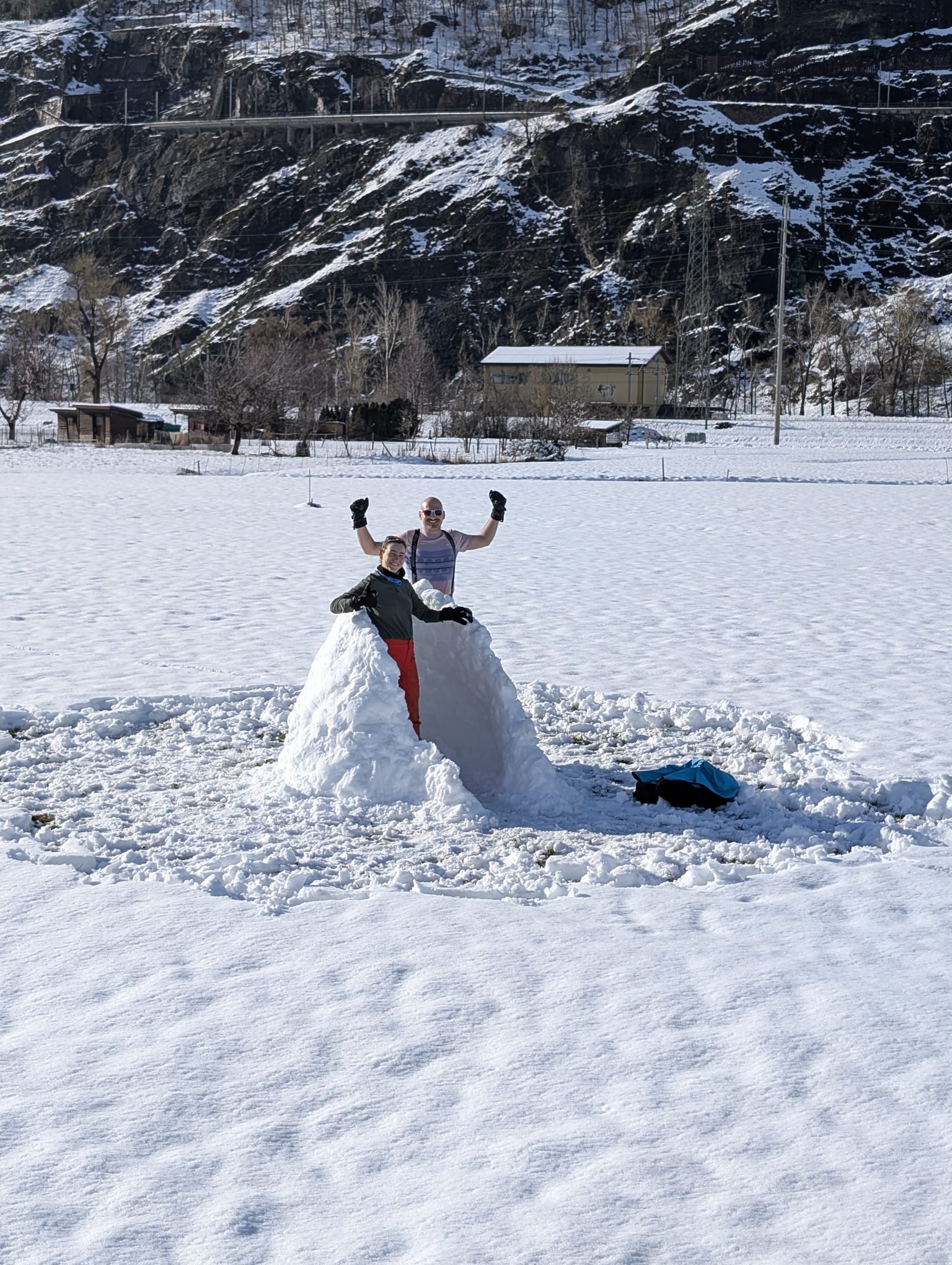 Igloo built from scratch by Klara and Michael